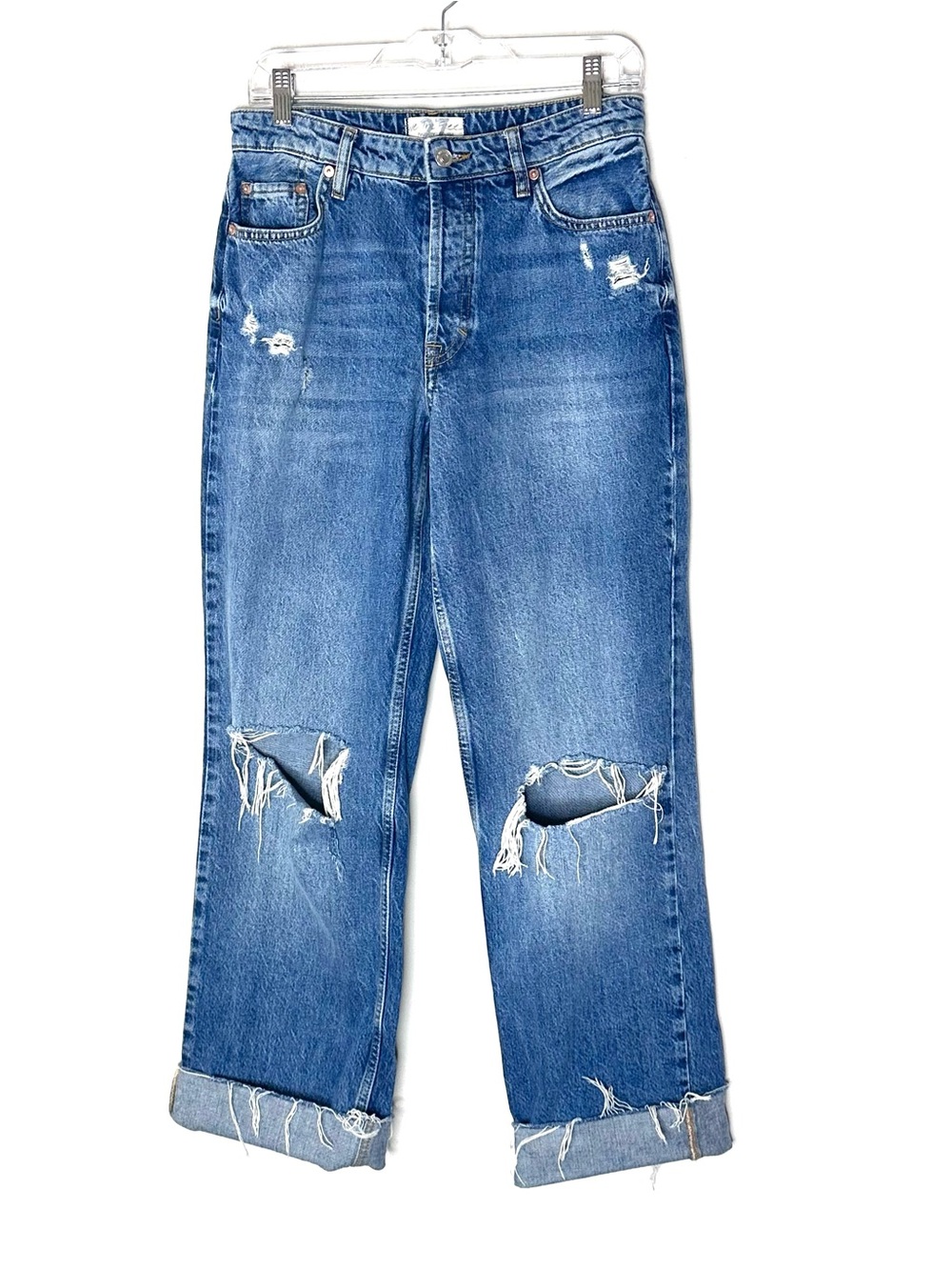 Free People We The Free Wild Flower Jean in Pacific Blue Size 27 *altered hem